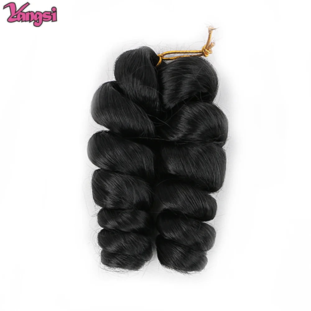 8“ Short  French curl Bob Braids Crochet Box Braids Ombre Colored Synthetic Hair Extensions Brown Blonde Purple Crochet Hair