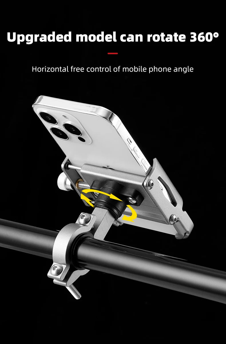 iBudim Bike Phone Holder 360 Rotation Bicycle Phone Holder for 4.7-7.0 inch Devices Motorcycle Handlebar Mobile Phone Stand