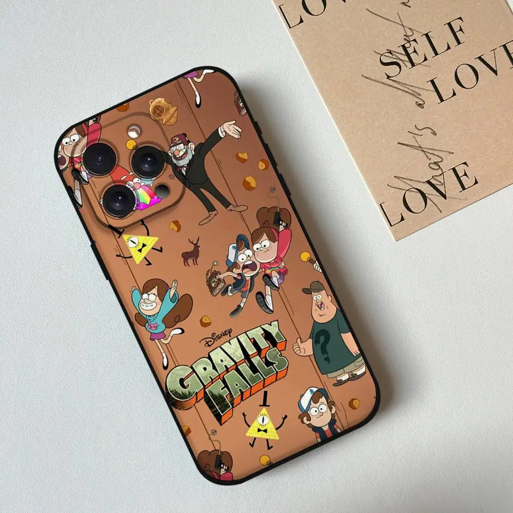 Gravity Falls Pig Cover Phone Case Phone Case For Iphone 17 16 15 11 13 14 Pro Max X Xr Xs Max 12mini Black Shell Cover Case