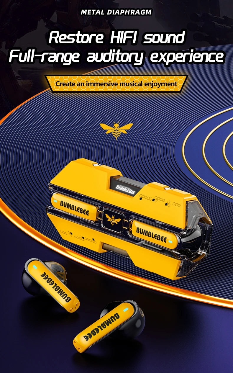 TRANSFORMERS TF-T01 TWS Earbuds — Bluetooth 5.3, Dual Mode, Low Latency