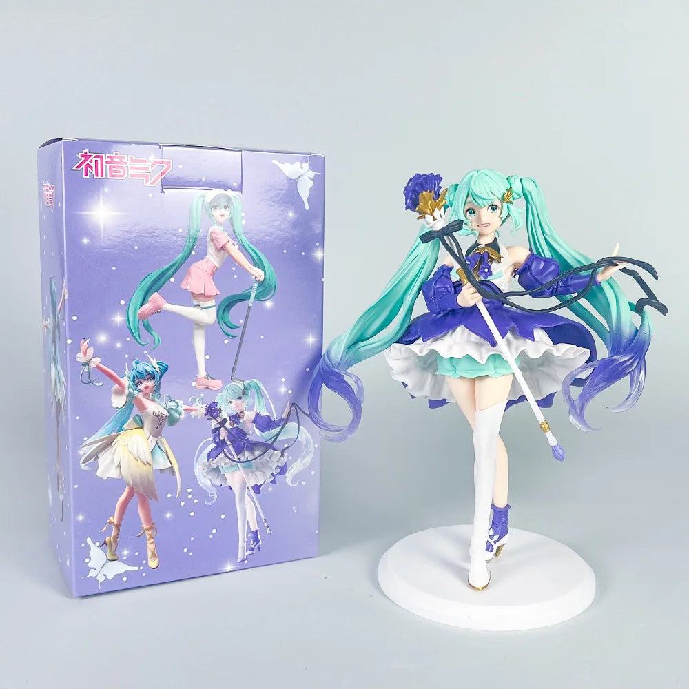 Hatsune Miku Desktop Cute Action FigureNeko T-Shirt Ver. Anime Figurine Kawaii Girl Model Toy Gift