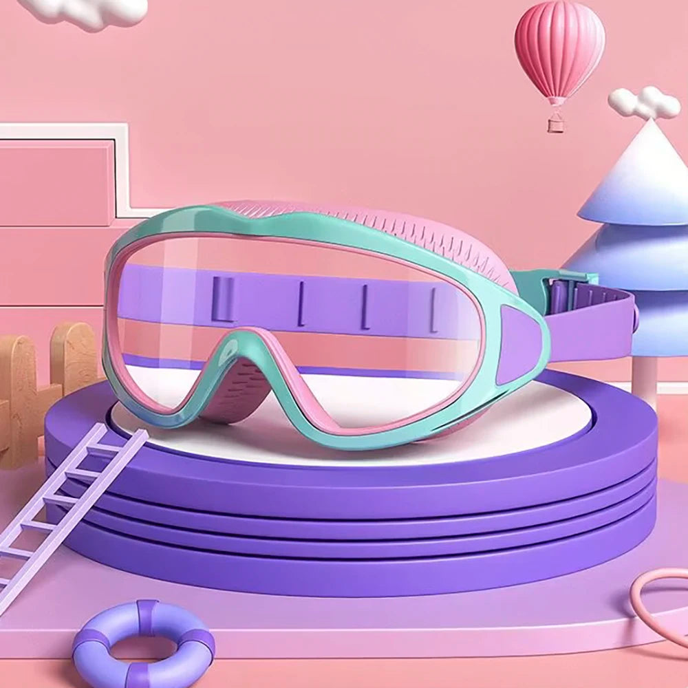 Children’s Silicone Swimming Goggles — Anti-Leak, Soft Frame, Comfort Fit for Girls (Pink)