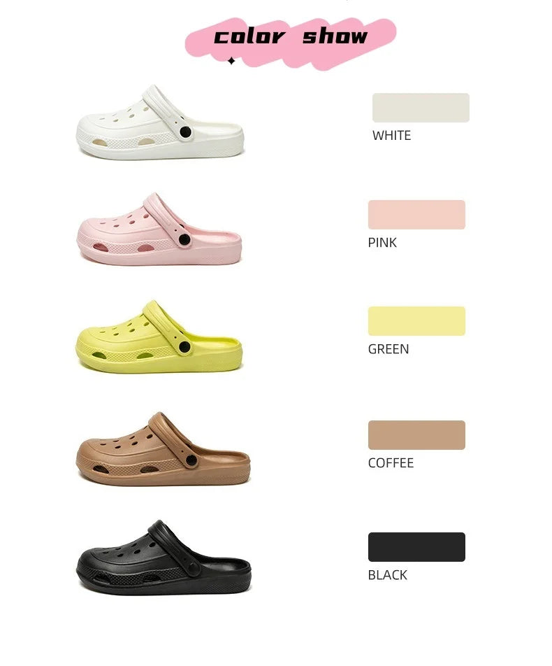Women Home Slippers Men's Sandals Summer Garden Clogs Shoes Man Beach Slipper Outdoor Waterproof Soft Slides Casual Anti Slip