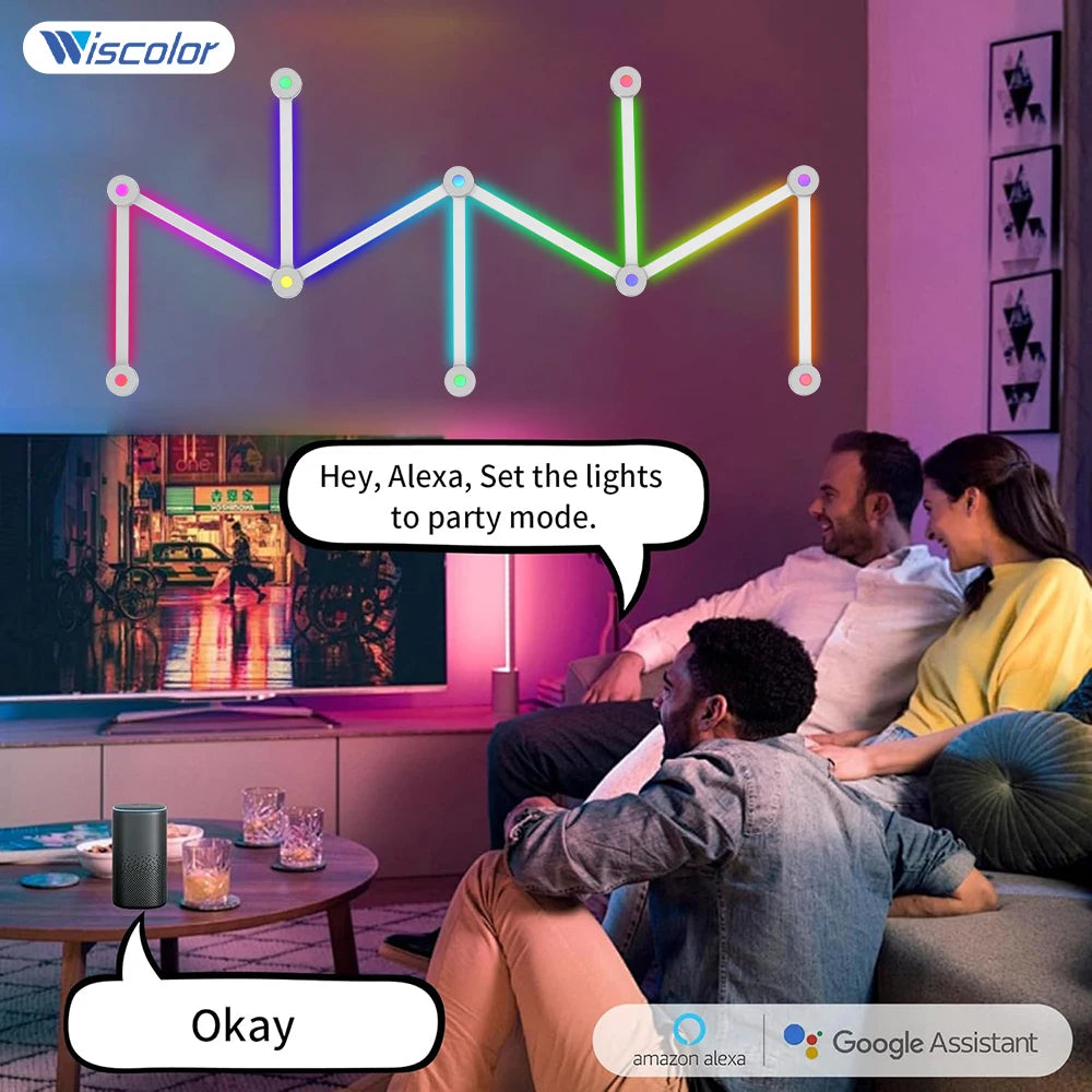 Wiscolor RGB Smart Wall Light Bar (9-Piece)