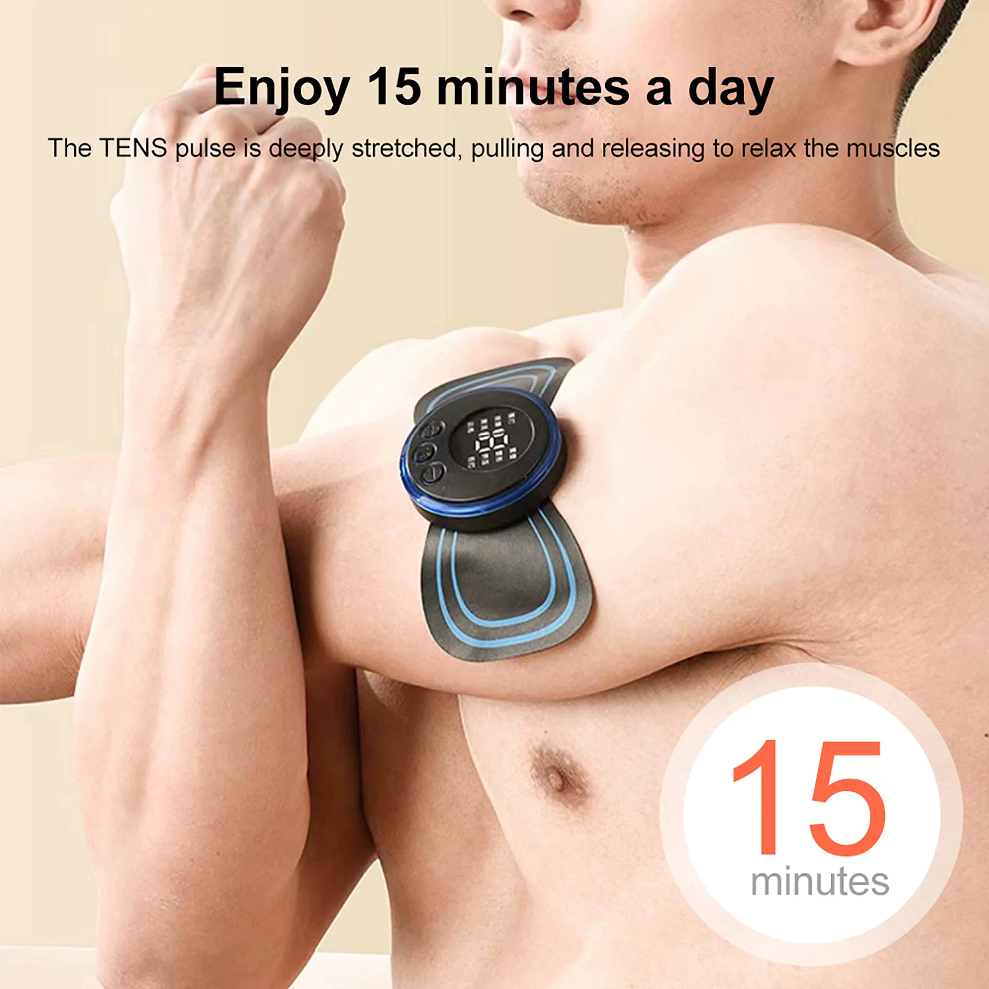 INSMART Mini EMS Neck Massager Patch (8 Modes, 19 Levels)