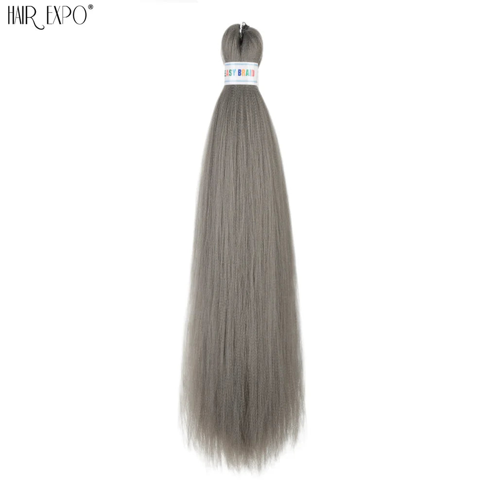 26Inch Easy Braids Hair Synthetic Colourful Pre Stretched Braiding Hair Extensions Jumbo Braids Ombre Yaki Long Straight Hair