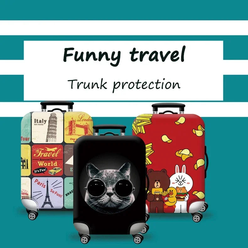 Thick Elastic World Map Luggage Protective Cover Zipper Suit For 18-32 inch Bag Suitcase Covers Trolley Cover Travel Accessories