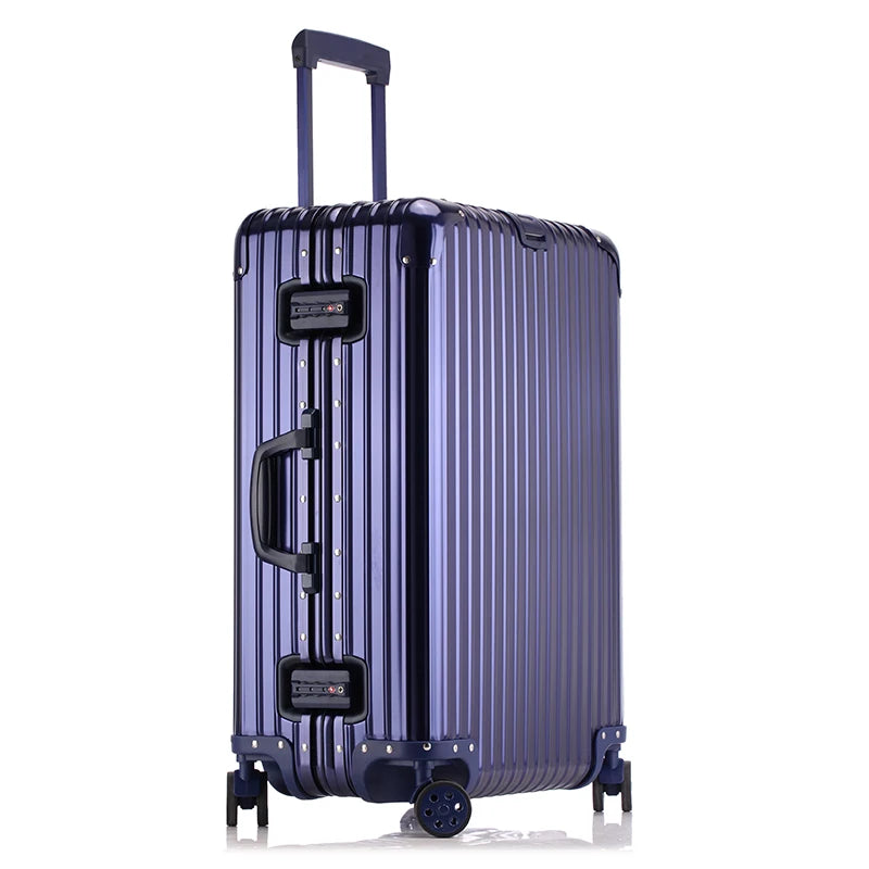 All-aluminum magnesium alloy telescopic suitcase 24-inch luggage business travel case metal combination lock bag 20-inch carry-o