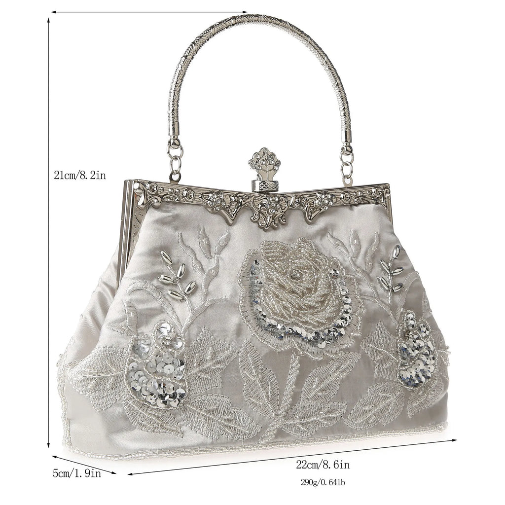 Bead Embroidery Women Evening Bag Diamonds Shell Lady Small Day Clutches Party Dinner Bag Wedding Bridal Pearl Handbags Purse