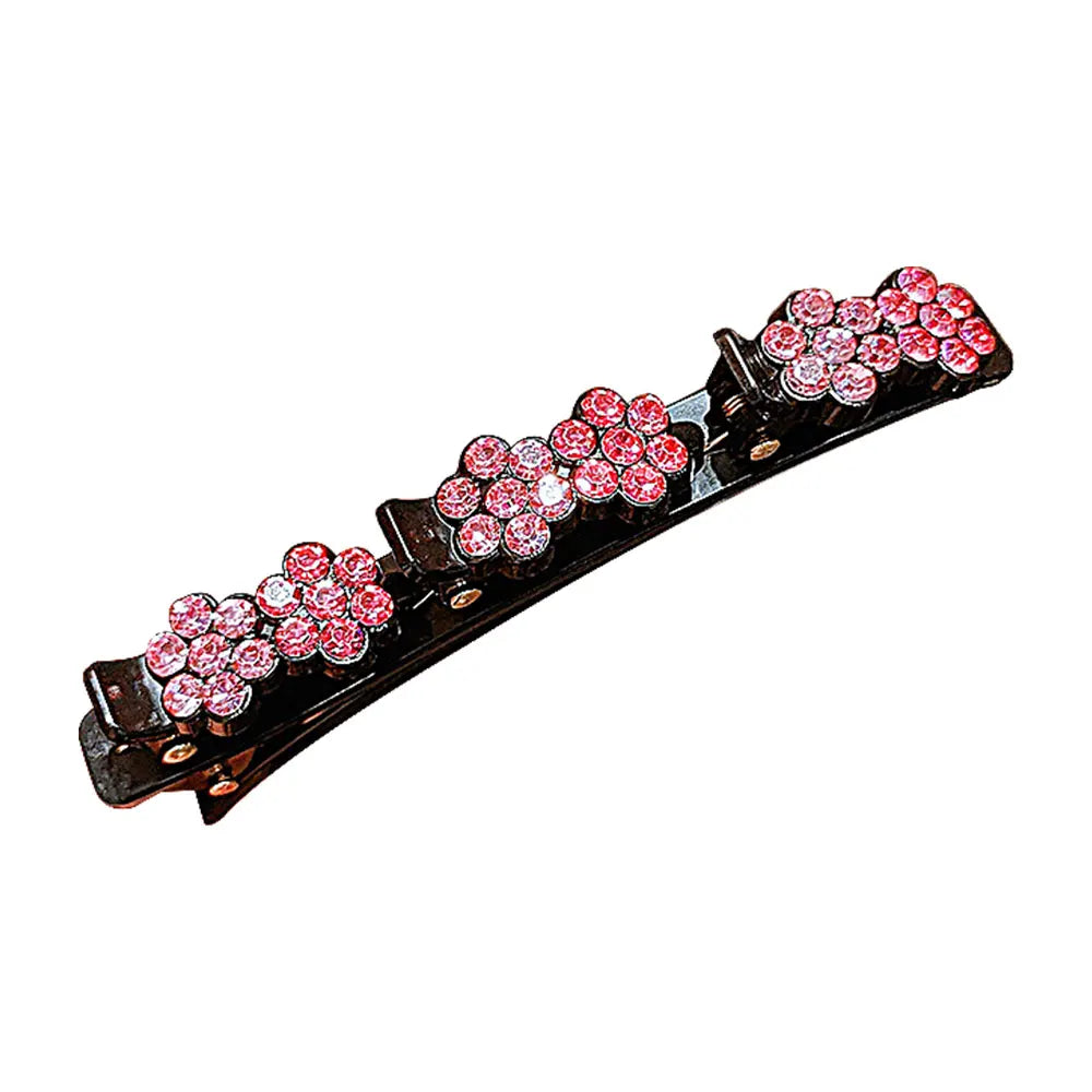Sparkling Crystal Stone Braided Hair Clips Women Cheap High Quality Satin Rhinestone Fabric Hair Bands for Girls