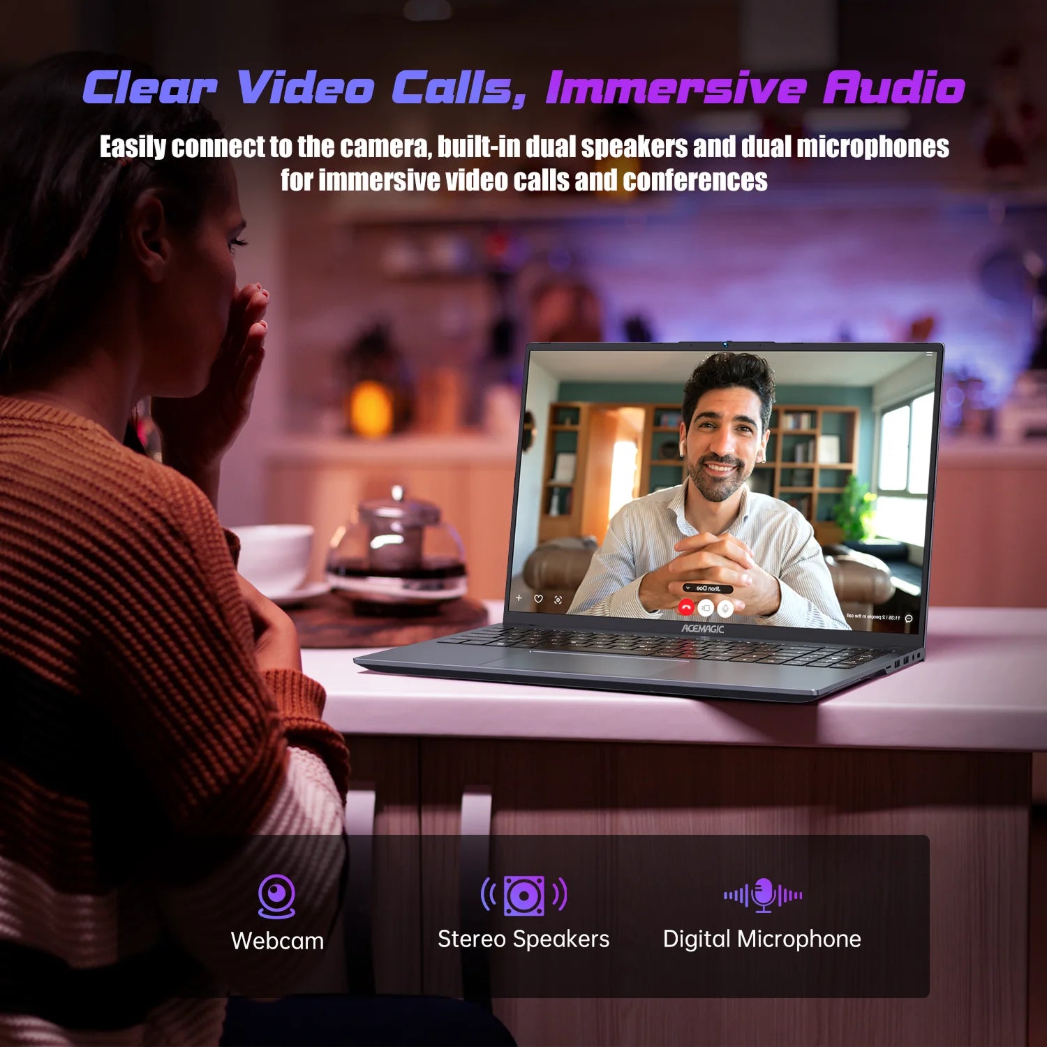 ACEMAGIC 16″ FHD Laptop — AMD Ryzen 7 6800H, 16GB DDR5 RAM, 512GB SSD, Radeon 680M Graphics, Wi-Fi 6, Windows 11 Pro, Backlit Keyboard