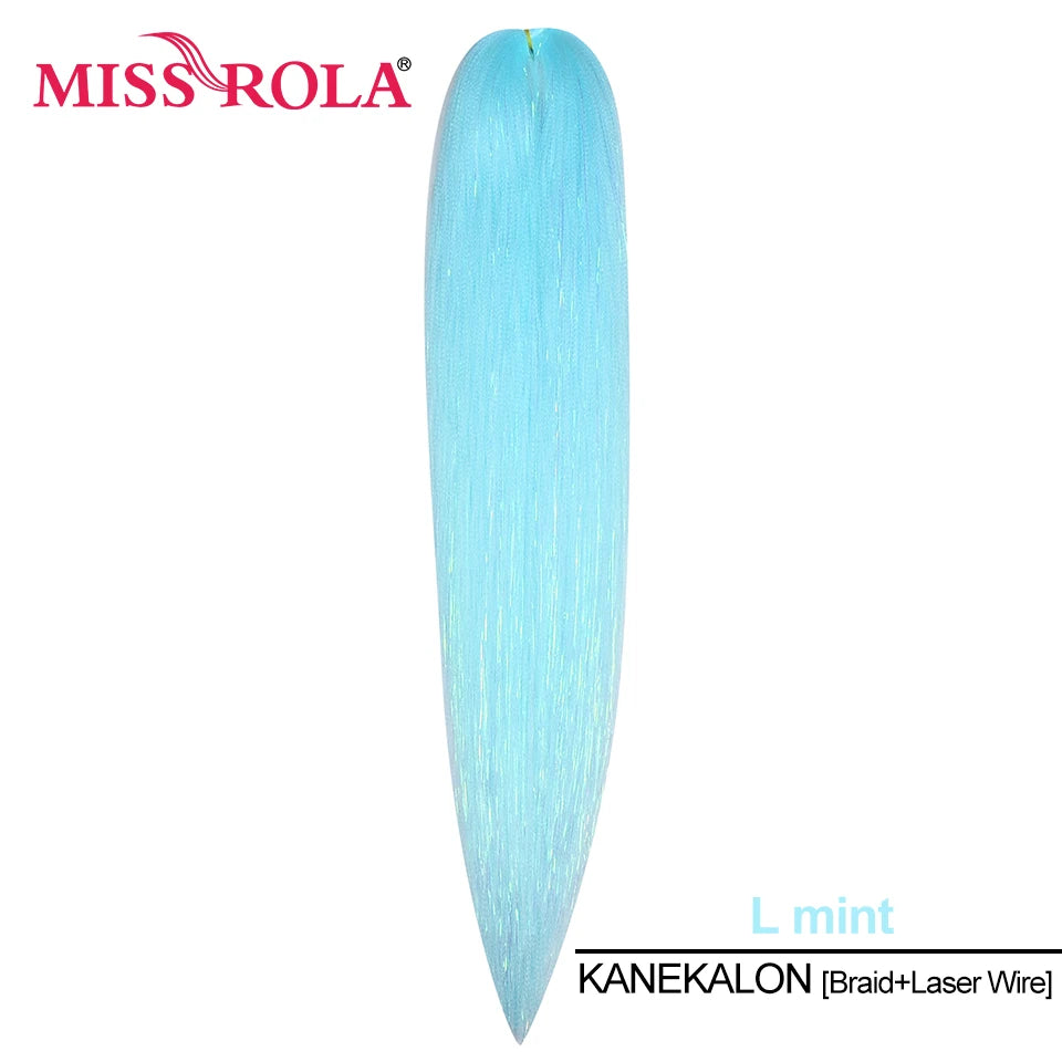Miss Rola Synthetic 22 Inch 60G Kanekalon Hair Tinsel Wire Jumbo Braid Yaki Straight Hair Extension Twist Braid Bulk Wholesale
