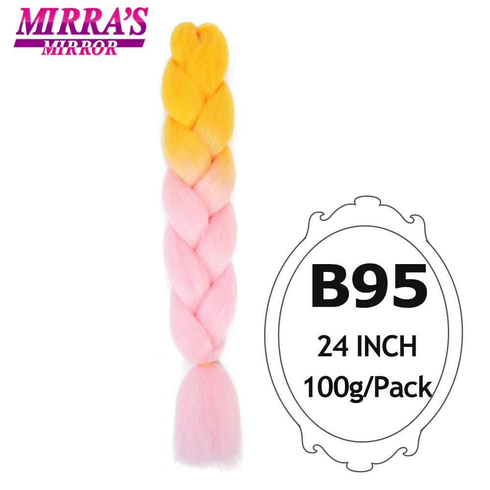 Colorful Jumbo Braiding Hair Extensions For Box Braids Synthetic Hair for Afro Braids Ombre Jumbo Braid Hair DIY Crochet Braid