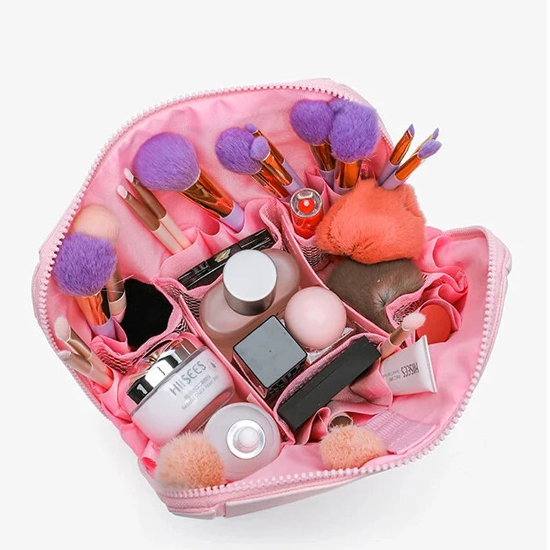 Geometric Makeup Organizer Bag – Large-Capacity Zipper Travel Case