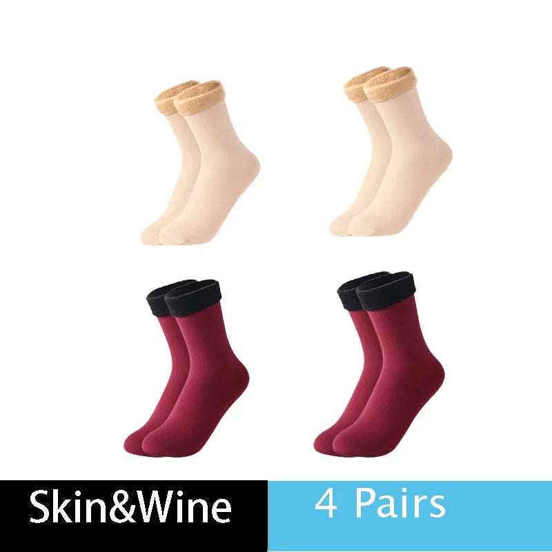 Women’s Thick Knit Mid-Tube Cotton Dress Socks — Solid Color, Soft & Warm Everyday Wear