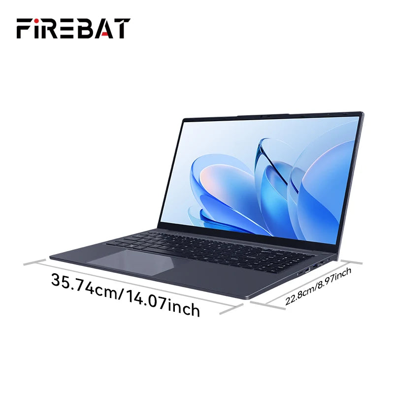 Firebat AT15 Laptop — 15.6″ FHD, Intel N150 (Up to 3.6GHz), 16GB RAM, 1TB SSD, Windows 11 Pro, Backlit Keyboard, Wi-Fi 5