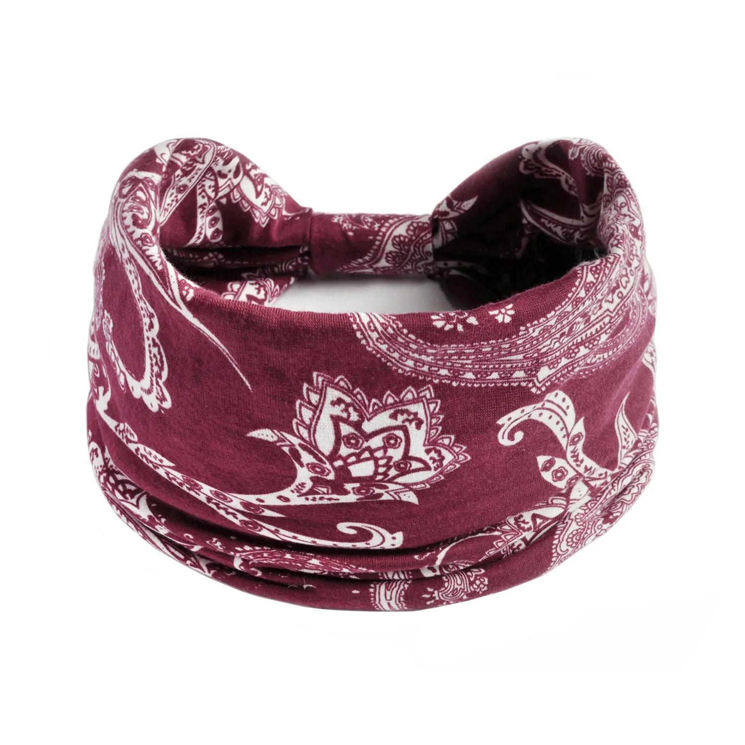 Boho Wide Knot Floral Cotton Headband | Stretch Turban Hair Scarf for Women