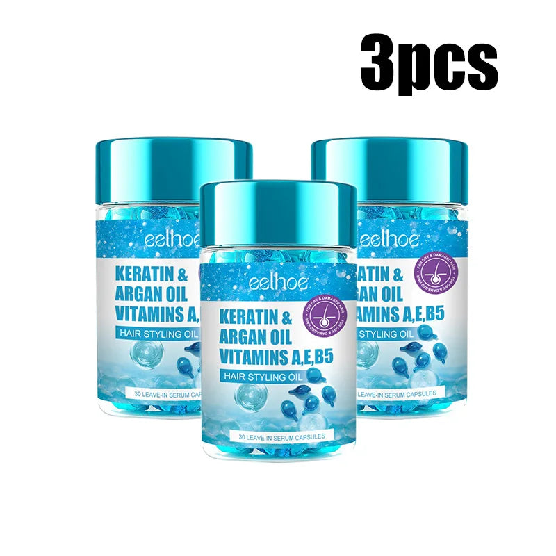 Magic Hair Vitamin Capsule Keratin Oil Fast Restore Hair Soft Smooth Shiny Deep Moisturizer Frizzy Dry Scalp Hair Care Products