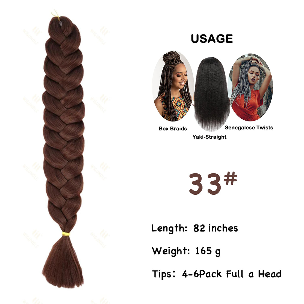 Wigundle Jumbo Braiding Hair Extension 82Inch High Temperature Synthetic Braid For Women Twist Box Braids Crochet Hair