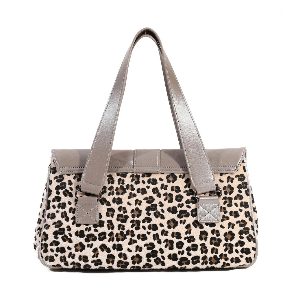 Venn Angel PU Handbg Women's Leopard Shoulder Bag Soft Fashion Tote Large Capacity Crossbody Shoulder Bag Bronze Handbag Purse