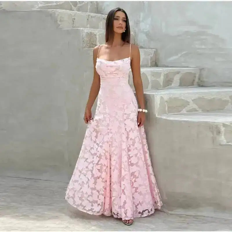 Giyu Sexy Evening Party Dresses Women 2025 Summer Beach Backless Bandage Maxi Long Dress Big Swing Jacquard Holiday Wedding Robe