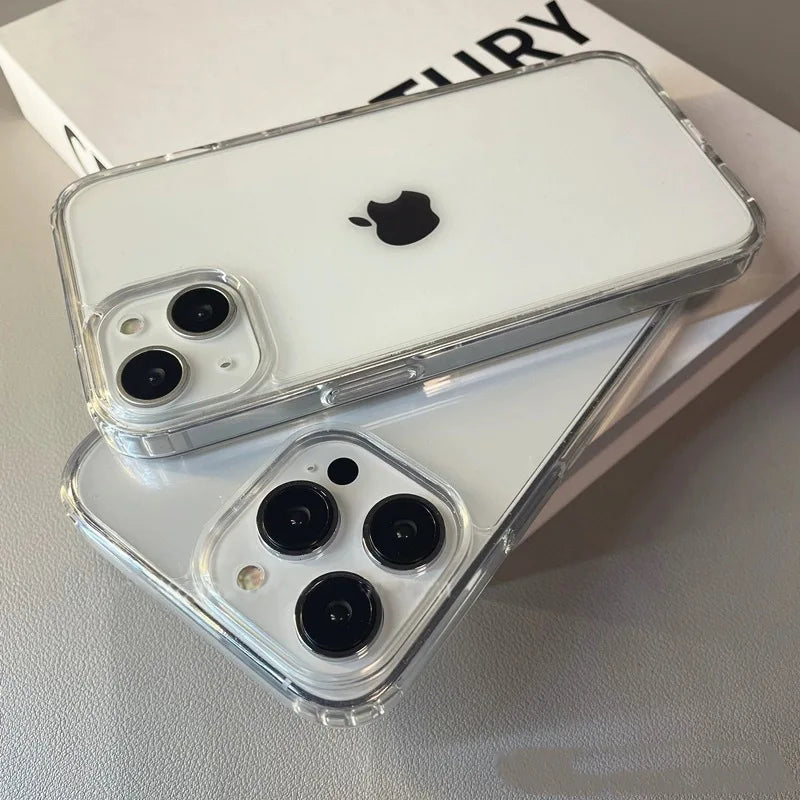 Luxury Transparent Soft Acrylic Phone Case For iPhone 17 16 15 14 13 12 11 Pro Max XS X XR 7 8 Plus Shockproof Protective Cover