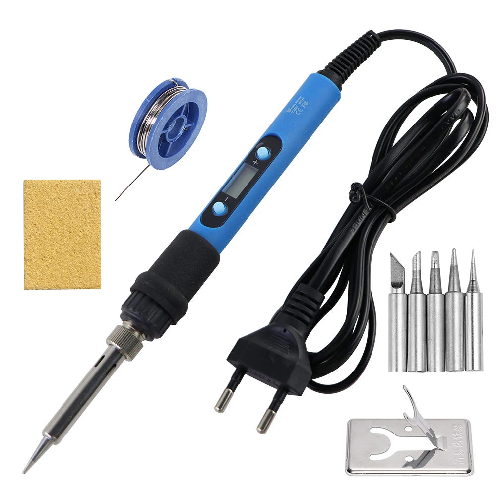 60W 80W Electric Soldering Iron LCD Digital Display Adjustable Temperature Welding Repair Tools 220V / 110V Solder Wire Tips