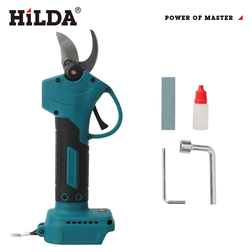 HILDA Brushless Electric Pruning Shears Cordless Fruit Tree Branches Scissors Power Tool For Makita 18V Battery
