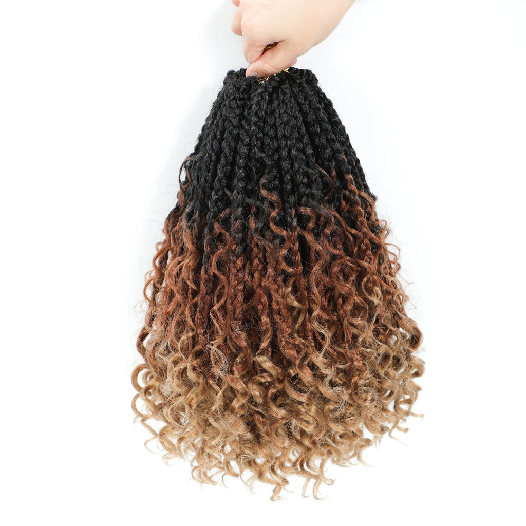 Synthetic Goddess Box Braids Crochet Hair For Black Women Box Braids with Curly Ends