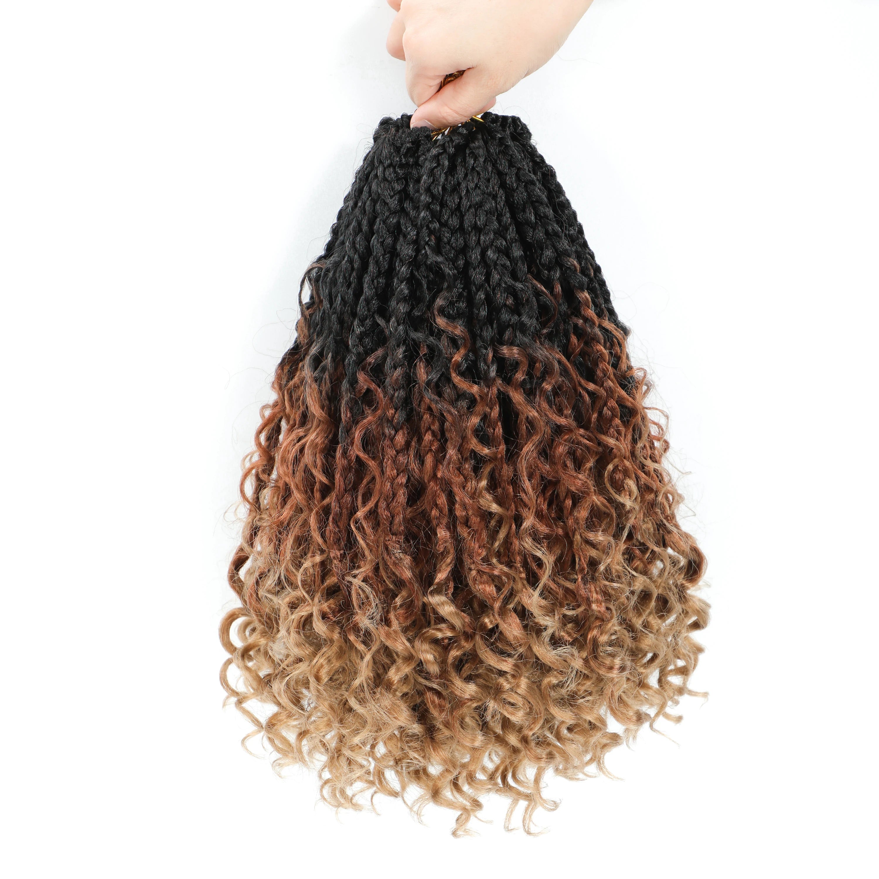 Synthetic Goddess Box Braids Crochet Hair For Black Women Box Braids with Curly Ends