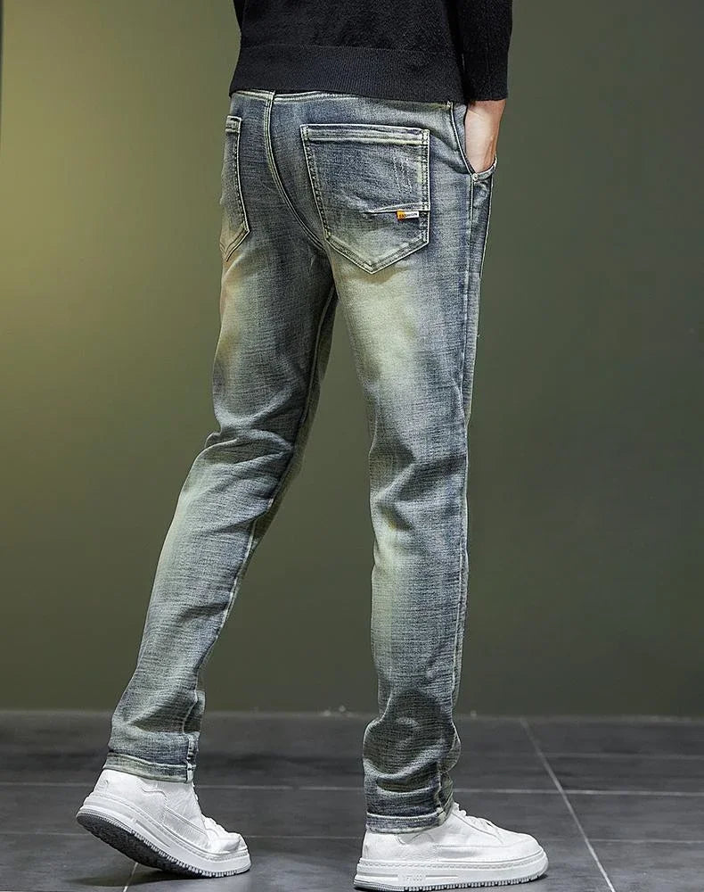 Trousers Work Wear Male Cowboy Pants Tapered Men's Jeans Spring Autumn with Pockets Y2k Vintage Goth Clothing Luxury Regular Xs