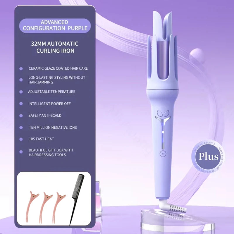 Automatic Curling Iron 32 mm Big Roll Anion  Ceramic Hair Curler 4-Speed Adjustable  Fast Heating Fashion Styling Tools