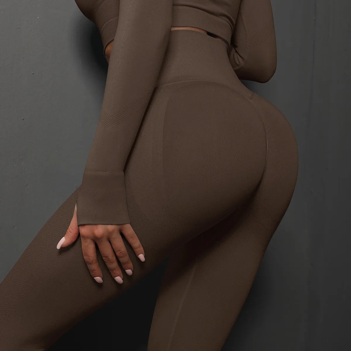 Seamless High-Waist Yoga Leggings – Push-Up Hip Lift Fit