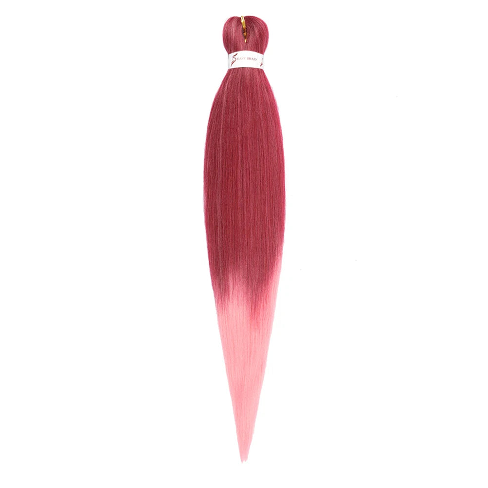 Pre-stretched Braids Hair Professional Itch Free Hot Water Setting Synthetic Fiber Ombre Yaki Texture Braid Hair Extensions