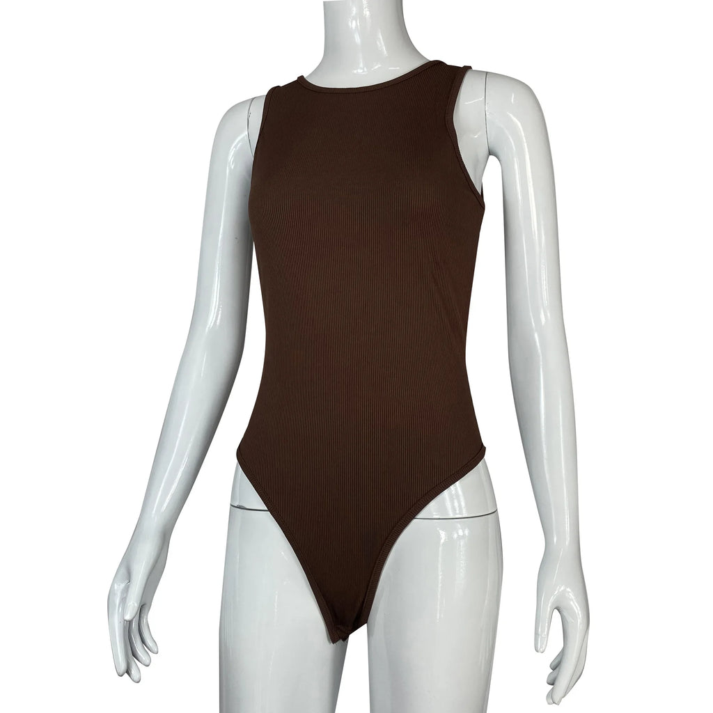 Ribbed Sleeveless Bodysuit (Tummy Control)