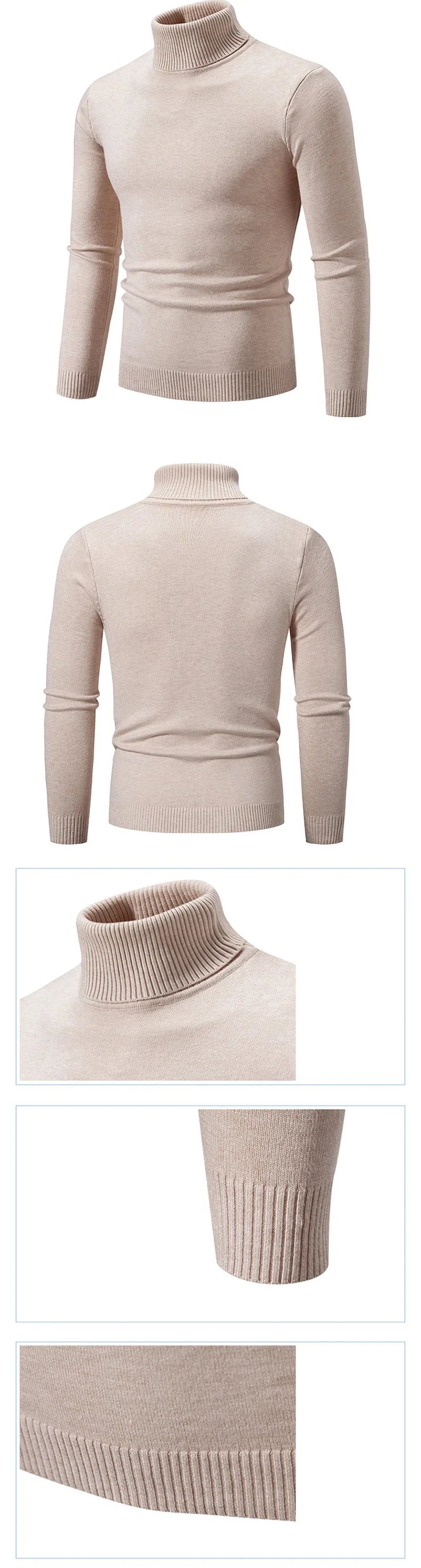 Animal Game Turtleneck Knitwear Luxury Men's Sweater Long Fit Pullover Sweaters Solid Color Men Streetwear Warm Cold Blouse