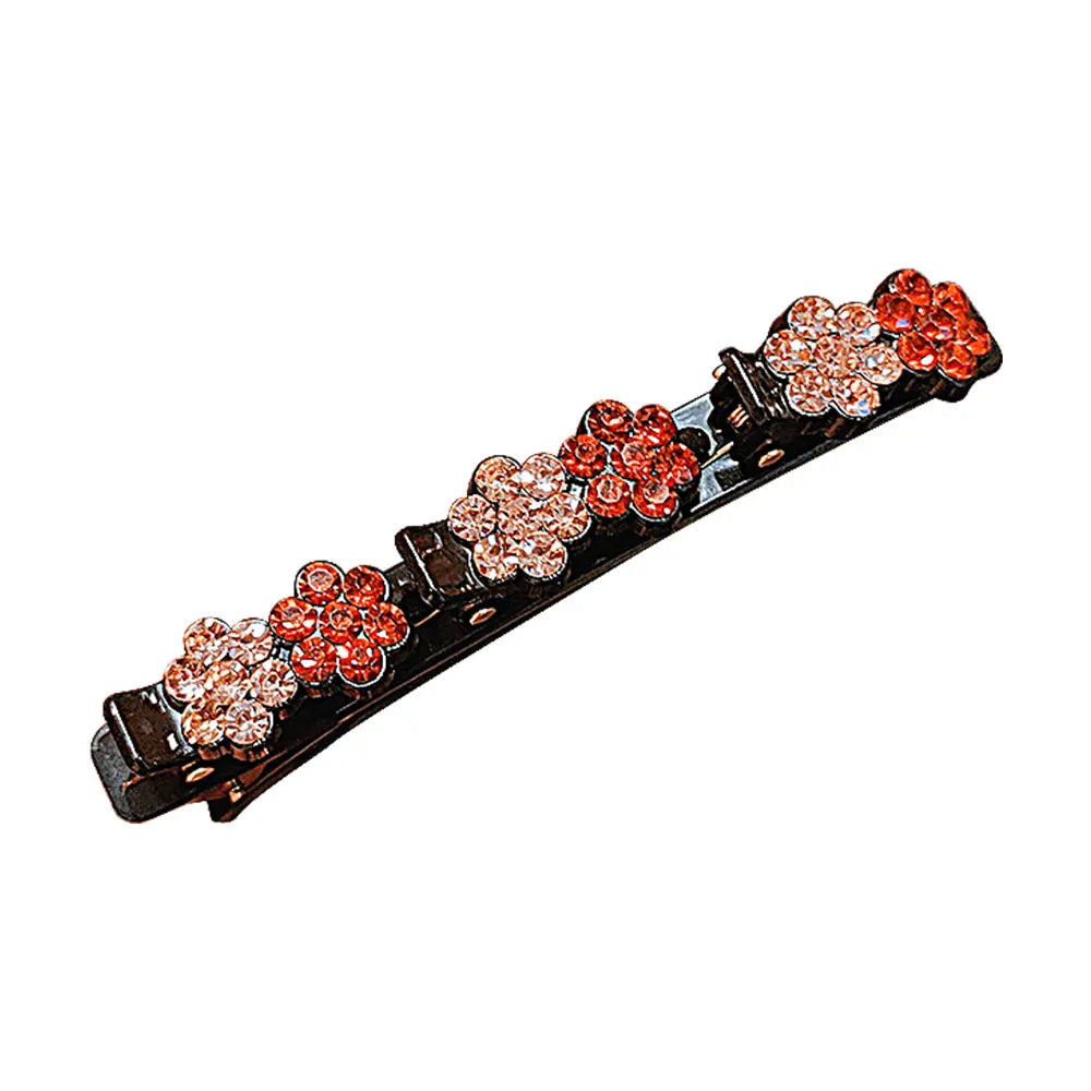 Sparkling Crystal Stone Braided Hair Clips Women Cheap High Quality Satin Rhinestone Fabric Hair Bands for Girls