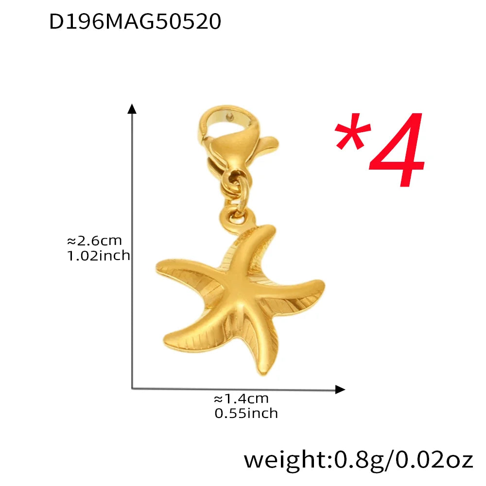 18K Gold-Plated Starfish Dolphin Shell Bracelet | 316 Stainless Steel Women’s Trend Jewelry 2025