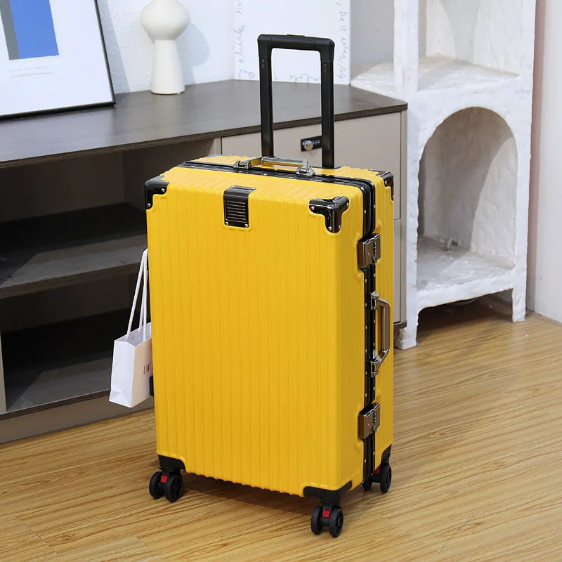 Luggage Suitcase Aluminum Frame 20 Trolley Case Universal Wheels 24 Female Male Students 26 Durable Password 28inch Leather Case