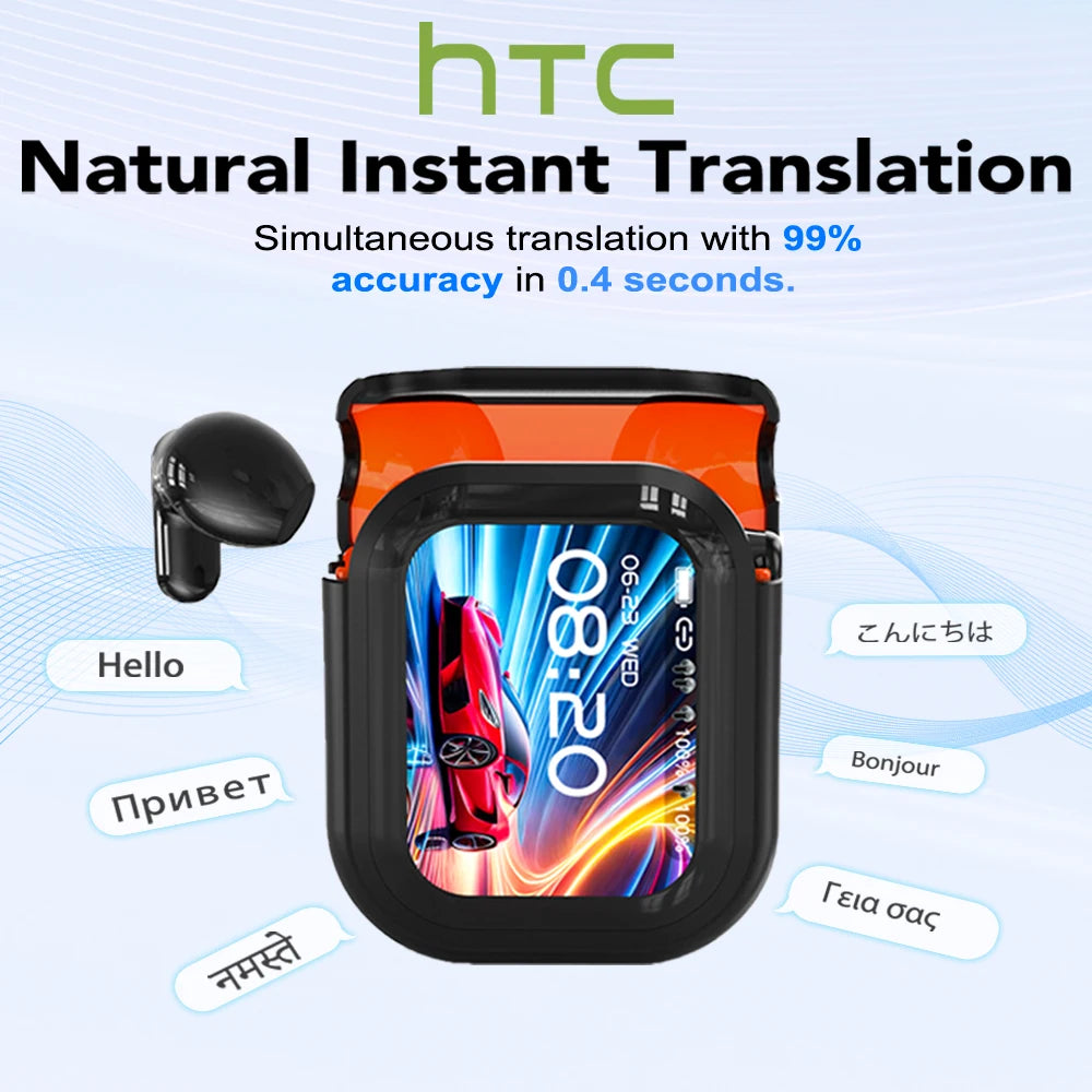 HTC NE20 Bluetooth 6.0 Translation Earbuds | IPX4 Waterproof, Long Battery Life