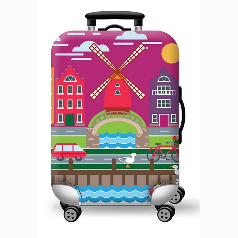 Hot Thick Elastic World Luggage Protective Cover Zipper Suit for 18-32 Inch Bag Suitcase Covers Trolley Cover Travel Accessories