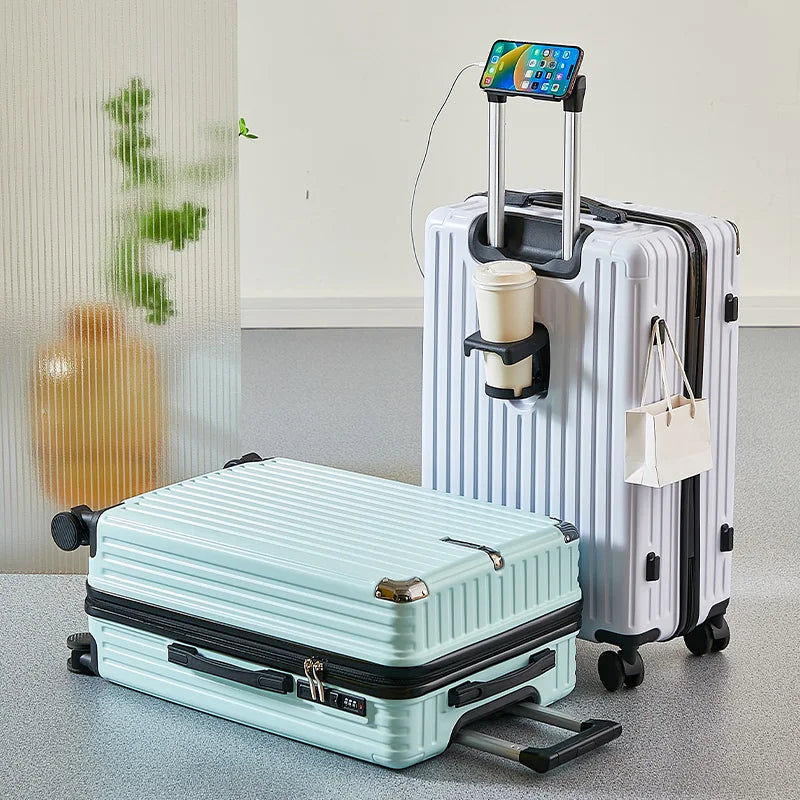 Lightweight Suitcase for Travelling Password Protected Children's Luggage Carry Bag for Men and Women Leather Suitcase 20-26Inch