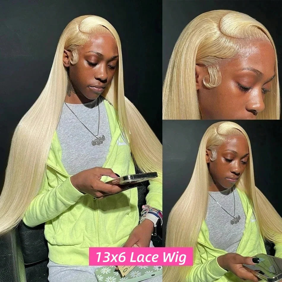 613 Blonde Lace Front Wig Human Hair 13X6 Hd Lace Frontal Wig Straight Lace Front Brazilian Plucked Human Hair Wigs For Women