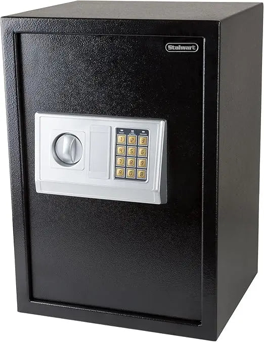 Portable Steel Safe — 1.68 cu ft, Keypad + Keys, Alarm, Wall/Floor Mount