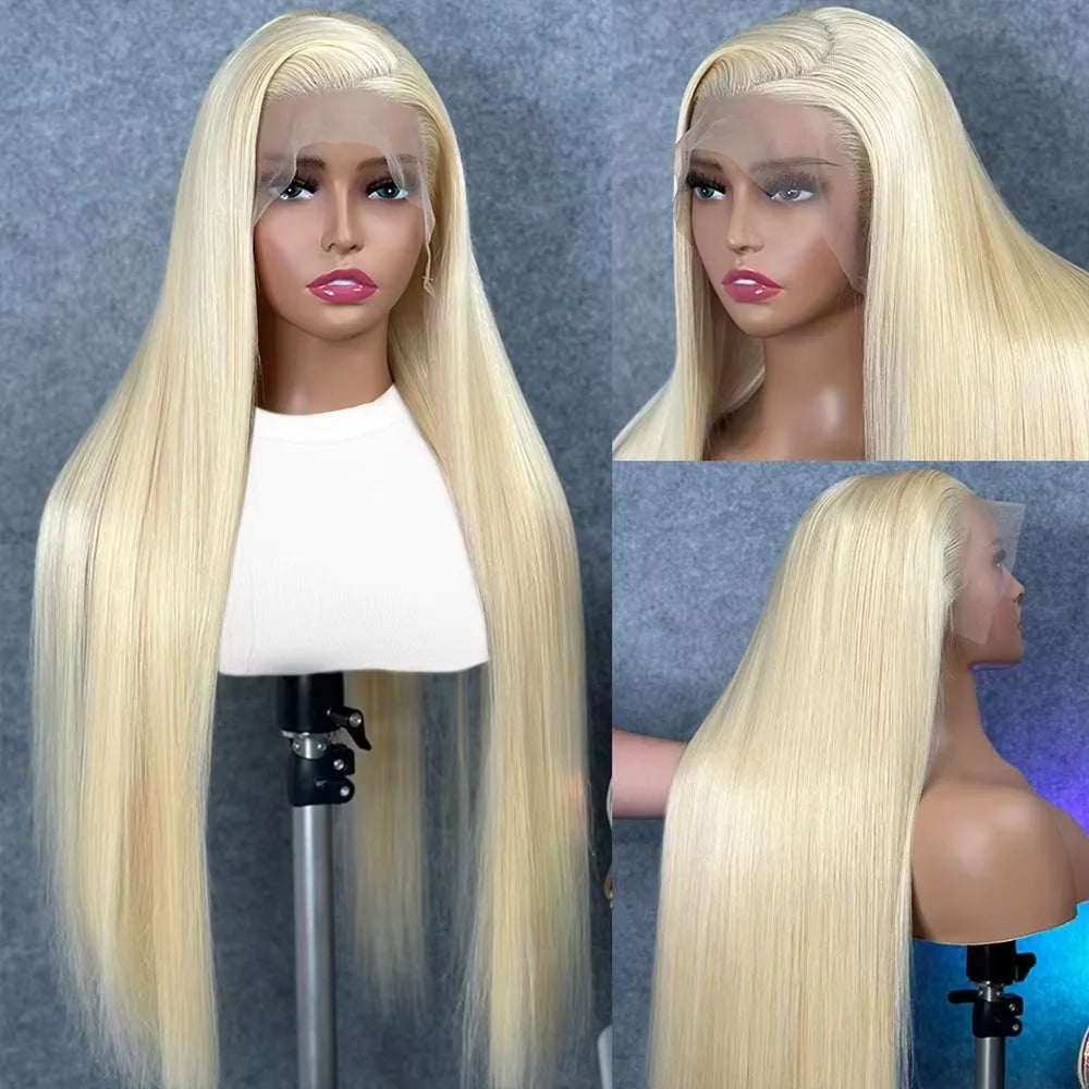 GEFILY 613 HD Lace Front Wig — 13×6 / 13×4, 30–40" Bone Straight, 250–300% Density (Brazilian Remy)