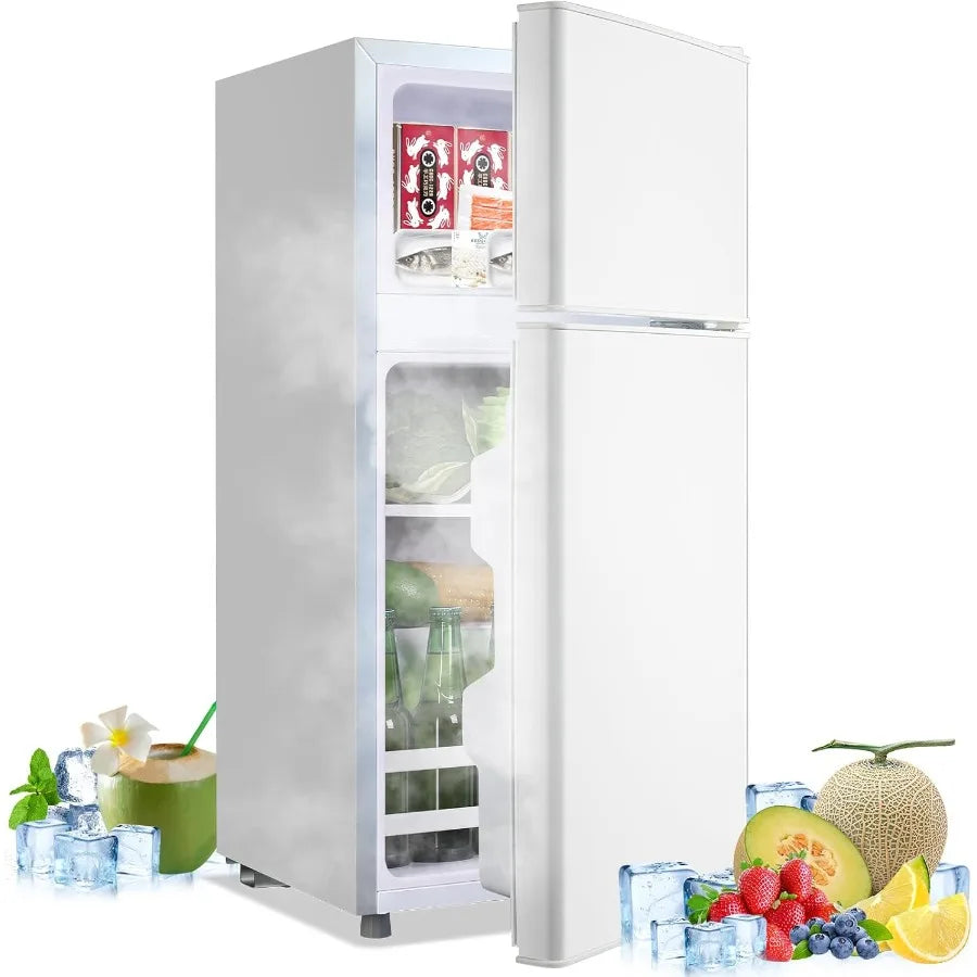 2.4 Cu.ft Mini Fridge Dual Door Small Refrigerator with Freezer Apartment Size for Personal Storage Compact Cooling Solution wi