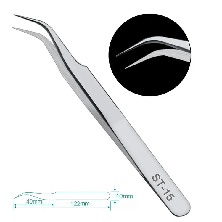 Stainless Steel Anti-static ESD Stainless Steel Tweezers Maintenance Industrial Precision Curved Straight Tweezers Repair Tool