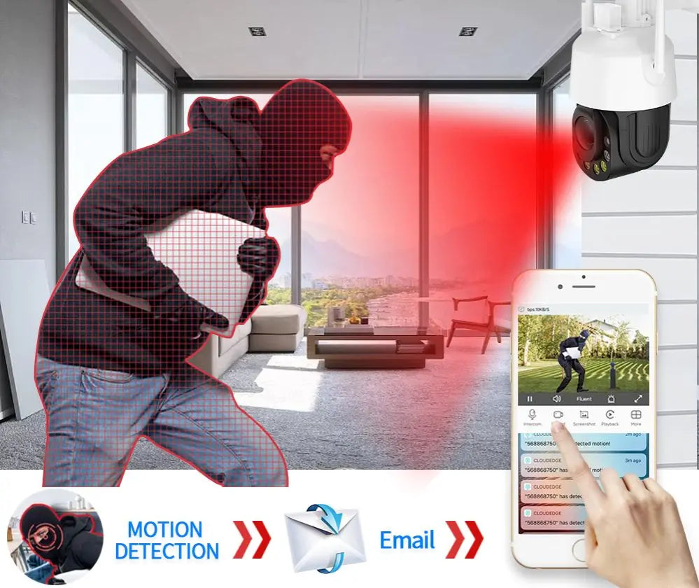 50X 30X Optical Zoom 5MP PTZ Security Camera Outdoor Waterproof Wifi PTZ IP Camera Color Night Vision CCTV Human Detection ICSEE