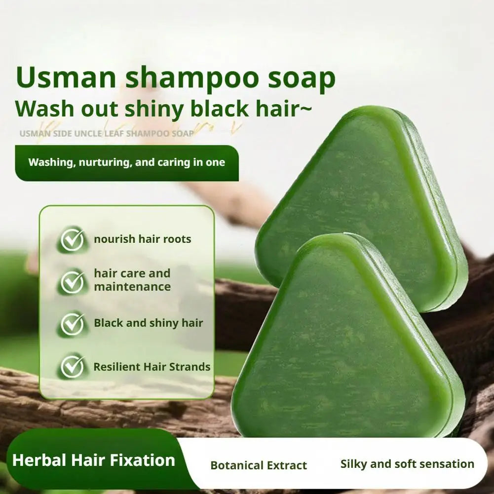 Natural Herbal Shampoo Soap Usman Grass Handmade Soap Hair Nourishing, Oil Control, Refreshing, Fluffy and Soothing Hair Care