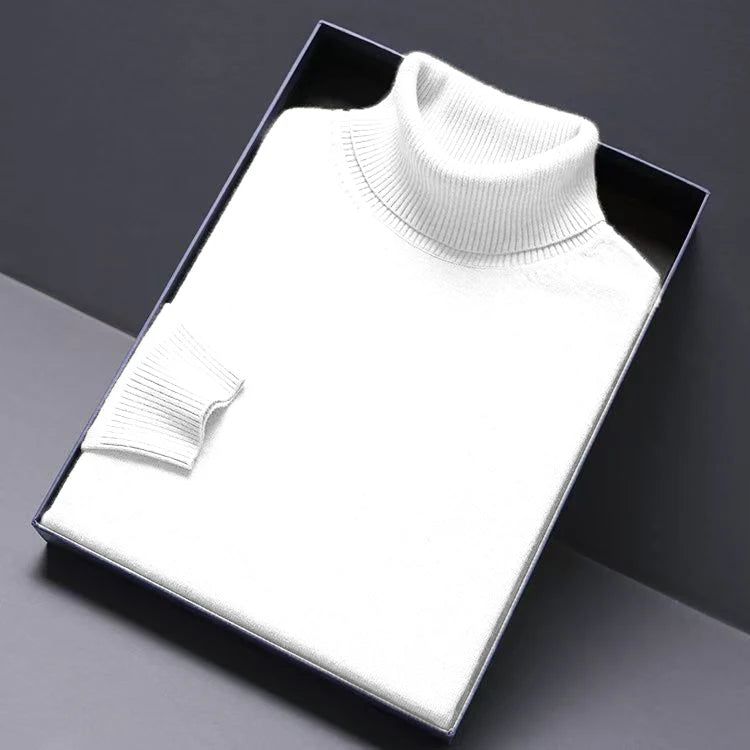 Animal Game Turtleneck Knitwear Luxury Men's Sweater Long Fit Pullover Sweaters Solid Color Men Streetwear Warm Cold Blouse